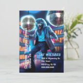 Halloween dansfeest, Disco Wolfman uitnodiging (Staand voorkant)