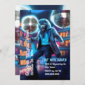 Halloween dansfeest, Disco Wolfman uitnodiging (Voorkant / Achterkant)