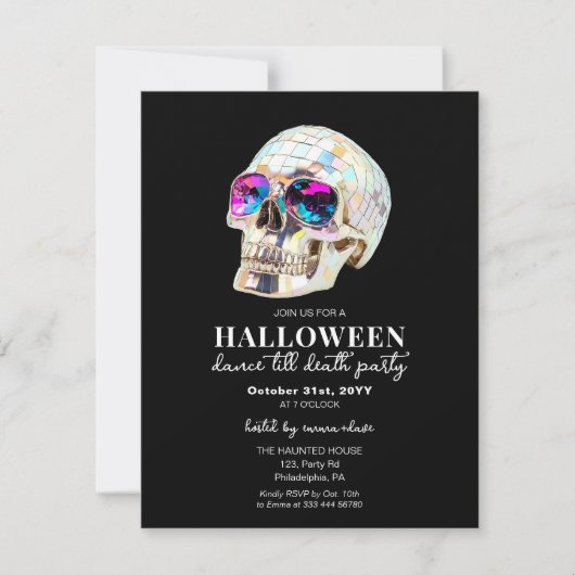 Halloween dansfeest voor volwassenen aankondiging (Voorkant)