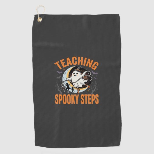 Halloween Dansleraar Spookstappen Golfhanddoek (Voorkant)