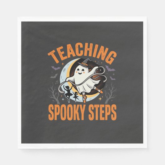 Halloween Dansleraar Spookstappen Servet (Voorkant)