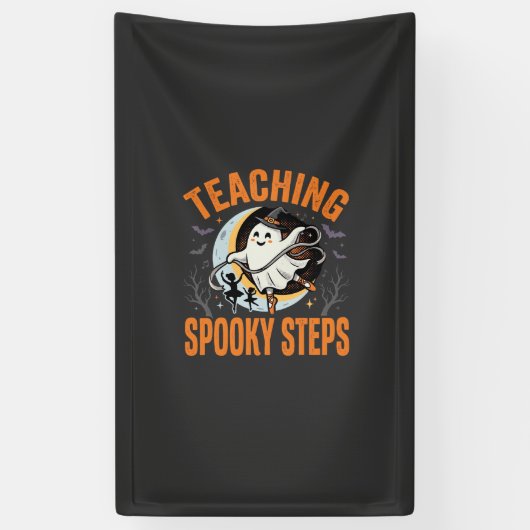Halloween Dansleraar Spookstappen Spandoek (Verticaal)