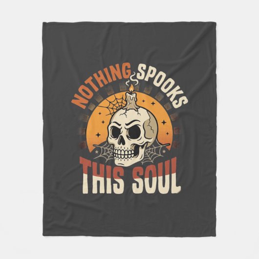 Halloween Dappere Skelet Nacht Fleece Deken (Voorkant)
