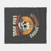 Halloween Dappere Skelet Nacht Fleece Deken (Voorkant (Horizontaal))