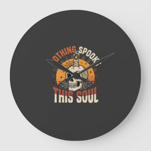 Halloween Dappere Skelet Nacht Grote Klok