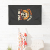 Halloween Dappere Skelet Nacht Spandoek (Insitu)