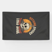 Halloween Dappere Skelet Nacht Spandoek (Horizontaal)