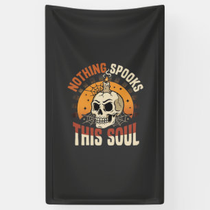 Halloween Dappere Skelet Nacht Spandoek