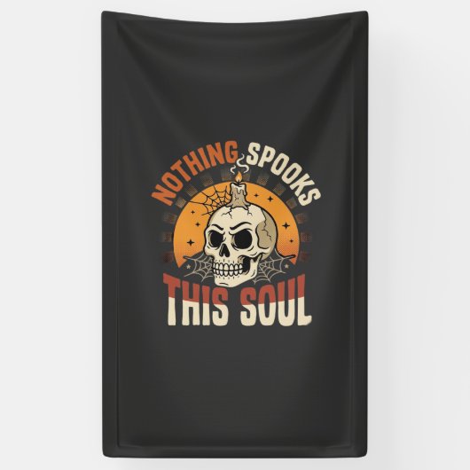 Halloween Dappere Skelet Nacht Spandoek (Verticaal)