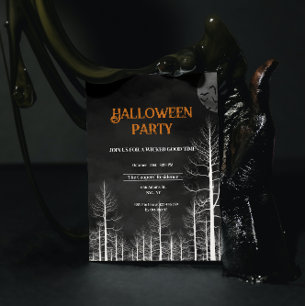 Halloween Dark Bossen Party Kaart