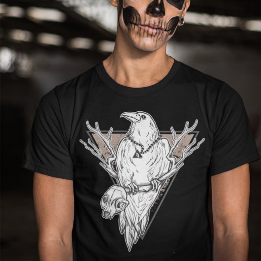Halloween Dark Crow met Illuminati chain - gothisc T-shirt