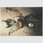Halloween Dark Fairy met pompoen en schedel Tissuepapier (Voorkant)