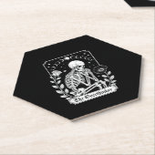 Halloween Dark Gothic Skeleton Overthinker Kartonnen Onderzetters (Schuin)