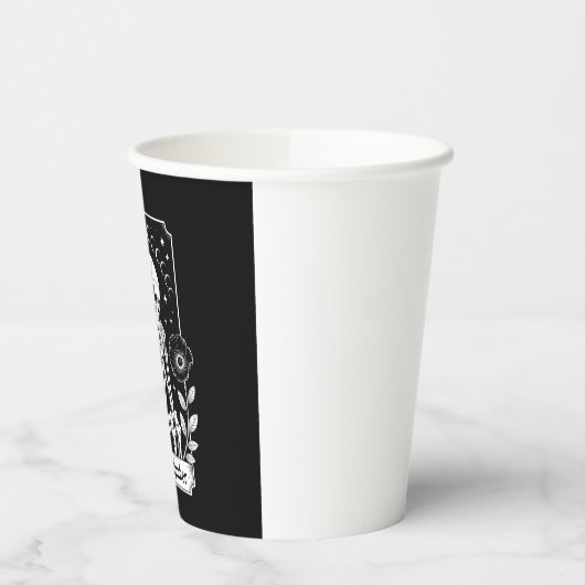 Halloween Dark Gothic Skeleton Overthinker Papieren Bekers (Links)
