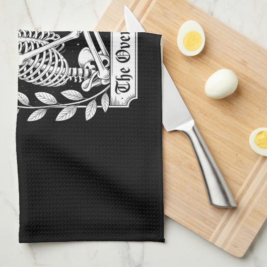 Halloween Dark Gothic Skeleton Overthinker Theedoek (Quarter Fold)