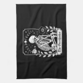 Halloween Dark Gothic Skeleton Overthinker Theedoek (Verticaal)