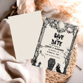 Halloween Dark Moody Gothic Bruiloft Save The Date