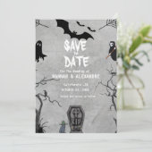 Halloween Dark Moody Gothic Bruiloft Save The Date (Staand voorkant)