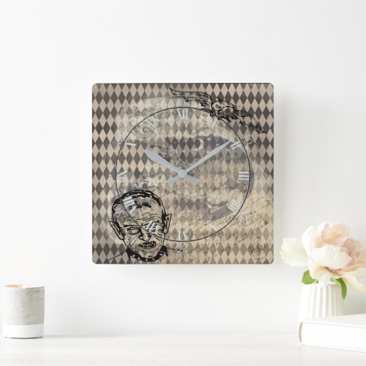 Halloween Dark Occult Vampire Vierkante Klok (Huis)