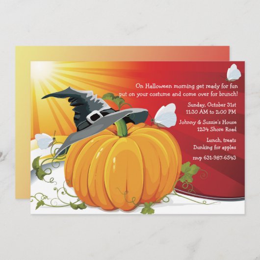 Halloween Dawn Invitation Kaart (Voorkant / Achterkant)