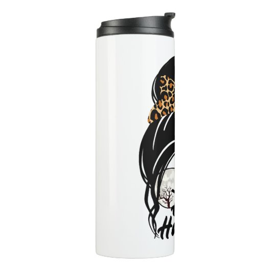 Halloween Day 2021 Halloween Leopard Mom Thermosbeker (Gedraaid links)