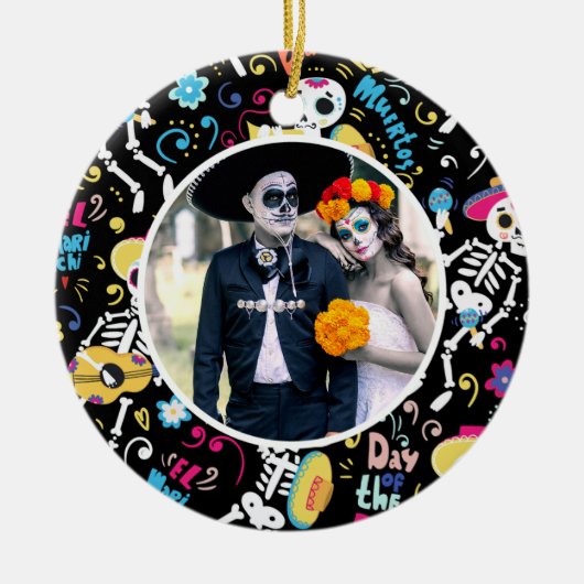 Halloween Day of the Dead Photo Keramisch Ornament (Voorkant)