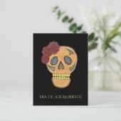 Halloween Day of the Dead Sugar Skull Feestdagenkaart (Staand voorkant)
