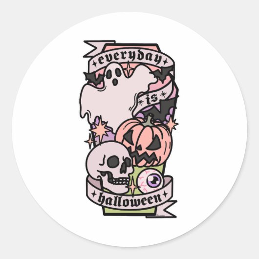 Halloween Day Ronde Sticker (Voorkant)