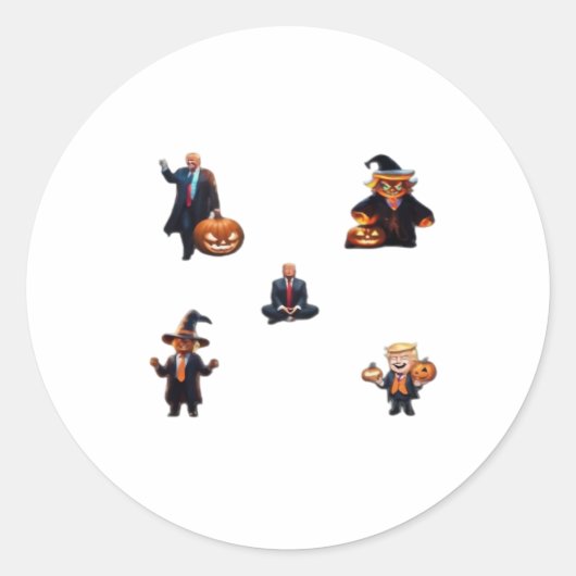Halloween Day - Trumpkin Classic Ronde Sticker (Voorkant)