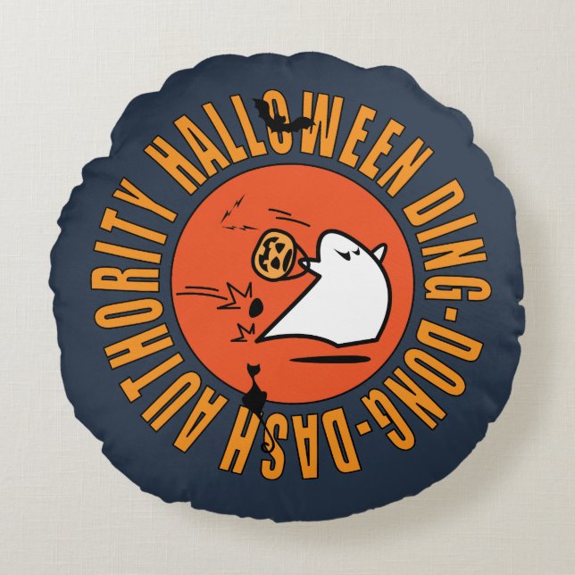 Halloween DDD Sierkussen gezagsembleem Rond Kussen (Voorkant)