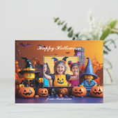 Halloween de "Brick-or-Treat" Kaart (Staand voorkant)