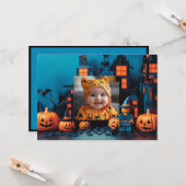 Halloween de "Brick-or-Treat" Kaart (Voorkant / Achterkant in situ)