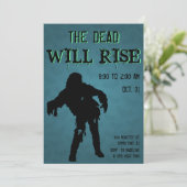 Halloween de doden zal opstaan zombie monster kaart (Staand voorkant)