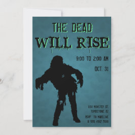 Halloween de doden zal opstaan zombie monster kaart