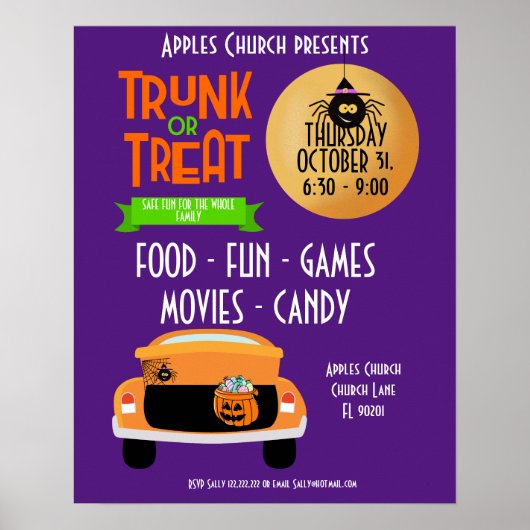 Halloween de gebeurtenisboomstam van het partijthe poster (Voorkant)