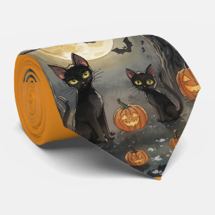 Halloween,De Heksencat en Zijn Boezemvriendjes Hal Stropdas