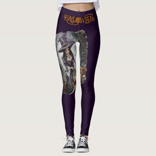 Halloween, De Heksenzwarte Brouwsel  Leggings (Voorkant)