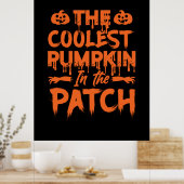 Halloween de koelste pompoen in de flarden poster (Keuken)