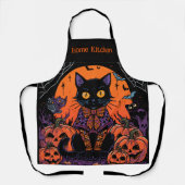 Halloween,De Pompoenveld Plaaggeest ,Zwarte Kat Schort (Voorkant)