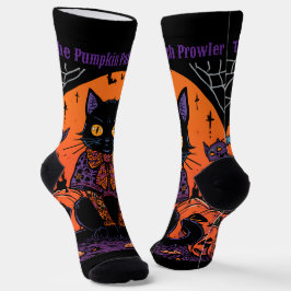 Halloween,De Rondsluipende Pompoenveld, Zwarte Kat Sokken
