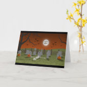 Halloween: De Scène van het kerkhof: Kaart (Gele Bloem)