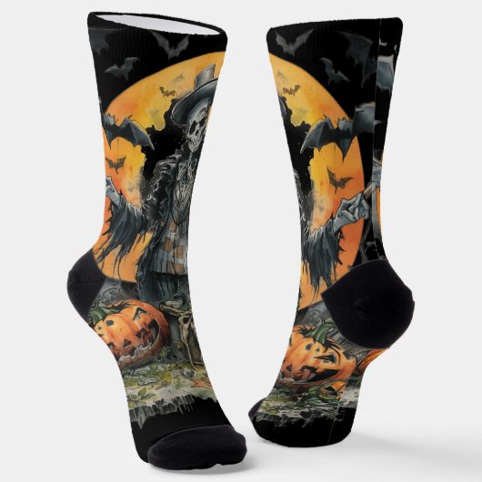 Halloween,De Schedel Heer van de Oogstmaan  Sokken (Gebogen)