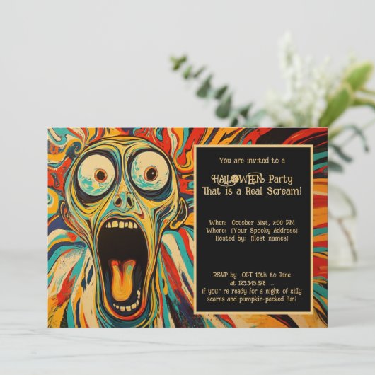 Halloween: de Scream-o-Ween uitnodiging (Staand voorkant)