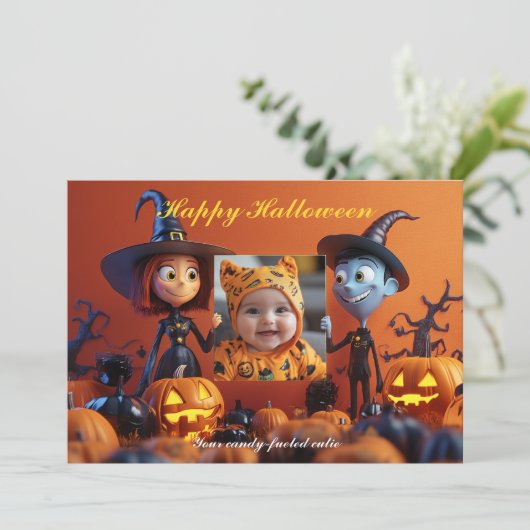 Halloween: de spookachtige Snap-O-Lantern Kaart (Staand voorkant)