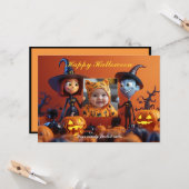 Halloween: de spookachtige Snap-O-Lantern Kaart (Voorkant / Achterkant in situ)