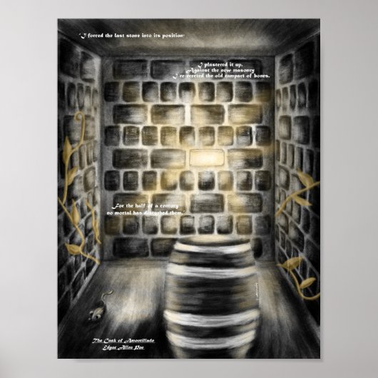 Halloween De Wijnvat van Amontillado Kunstprint Poster (Voorkant)
