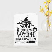 Halloween, de zoon van een heks Baby Kaart (Gele Bloem)