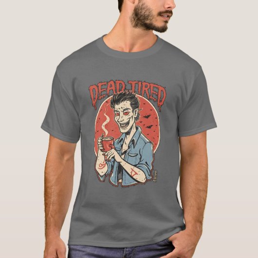 Halloween Dead Tired T-shirt Dode vermoeide shirt (Voorkant)