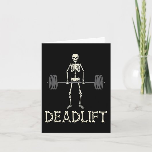 Halloween Deadlift Skelet Gym Workout Kostuum Me Kaart (Voorkant)
