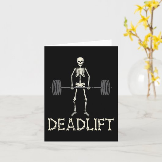 Halloween Deadlift Skelet Gym Workout Kostuum Me Kaart (Gele Bloem)